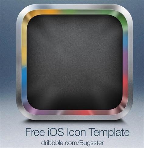 Free Sleek Blank Ios App Icon With Metal Border Psd Template Titanui