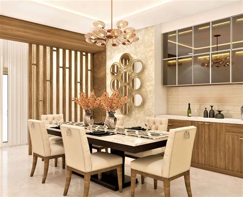 A Modern Dining Room Design With Crockery Unit Beautiful Homes