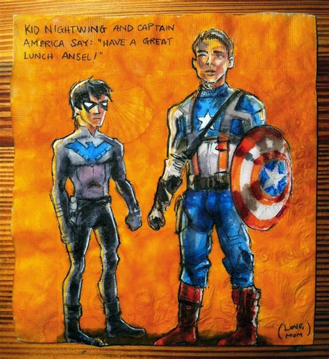 Daily Napkins Kid Nightwing And Captain America For Ansel
