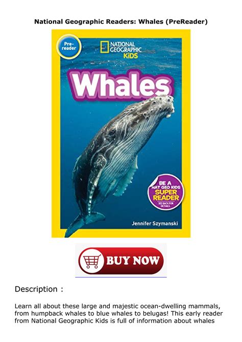 Read National Geographic Readers Whales Prereader By Rebe Margono