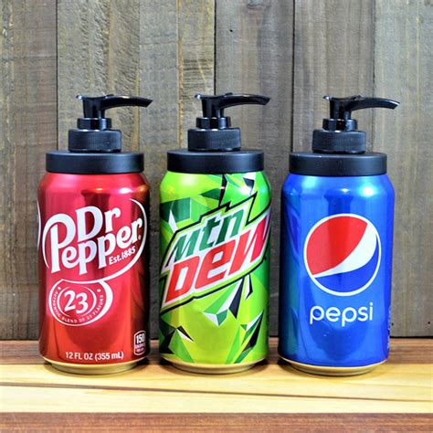 Soap Dispensers Made From Real Soda And Beer Cans