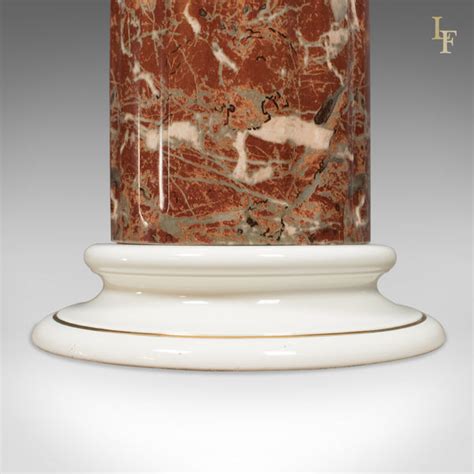 Ceramic Pedestal With Rouge Marble Effect Finish Late C20th Plant Sta