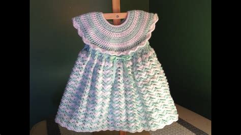How To Crochet A Baby Dress Easy Shells Youtube