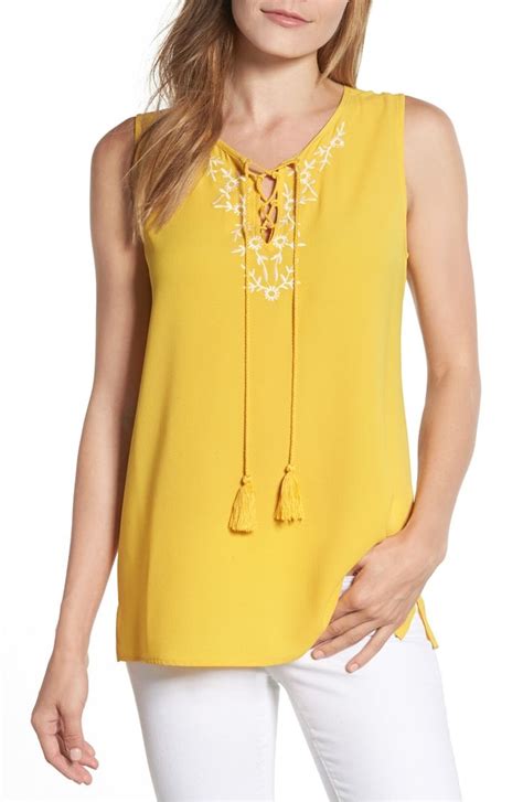 Free Shipping And Returns On Chaus Embroidered Sleeveless Blouse At From Work To