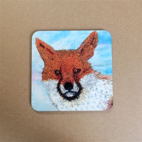 fox-embroidery-art-coaster-drinks-mat-etsy-animal-embroidery-designs,-fox-embroidery