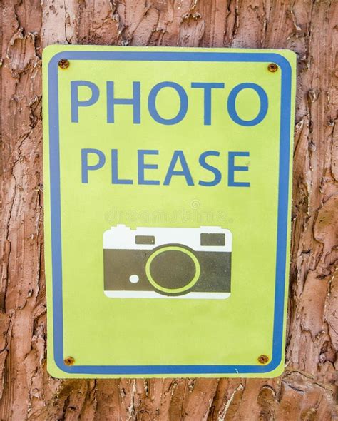 Sign Of Please Take Photo Stock Image Image Of Optical 48214837