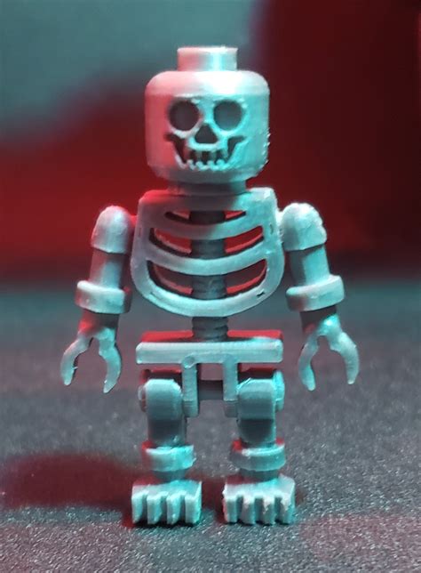 Lego Skeleton Minifigure 11 With Printed Skull Face By Brickprints