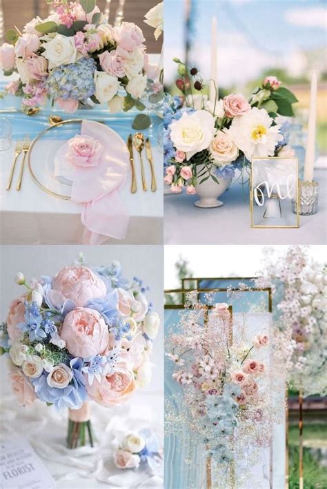 20 Light Blue And Blush Wedding Colors For Spring Summer Blue Themed