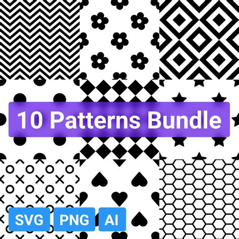 Patterns Svg Bundle Seamless Geometric Abstract Pattern Etsy Uk