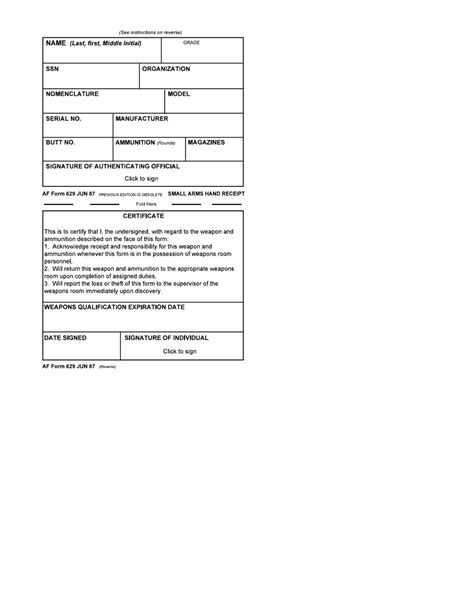 Af Form 629 Fill Out Sign Online And Download Fillable Pdf