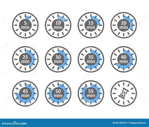 Set Of Icons Time Intervals Stock Vector Illustration Of Button