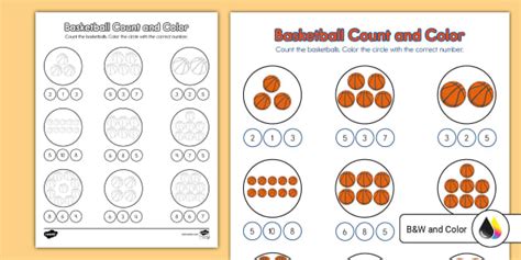Basketball Count And Color Activity Teacher Made Twinkl