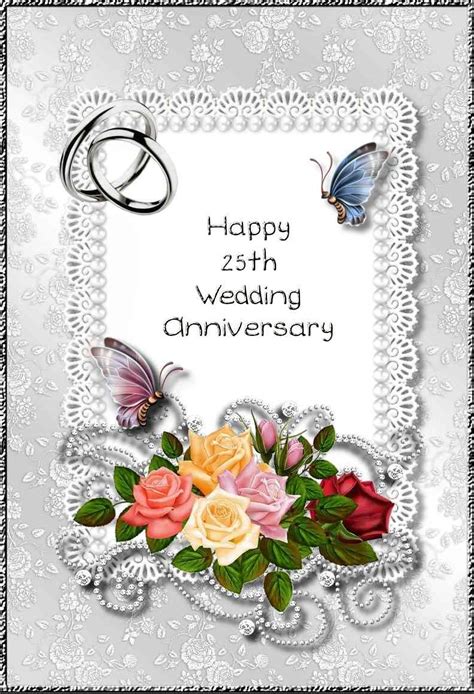 Silver Wedding Anniversary Card Paper Greeting Cards