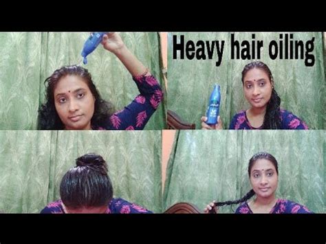 Heavy Hair Oiling With Head Massage Brushing Bun And Braid Heavy