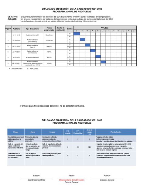 Ejemplo De Plan De Auditoria Auditoría Contralor