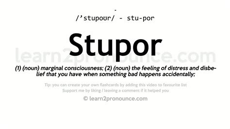 Stupor Pronunciation And Definition Youtube