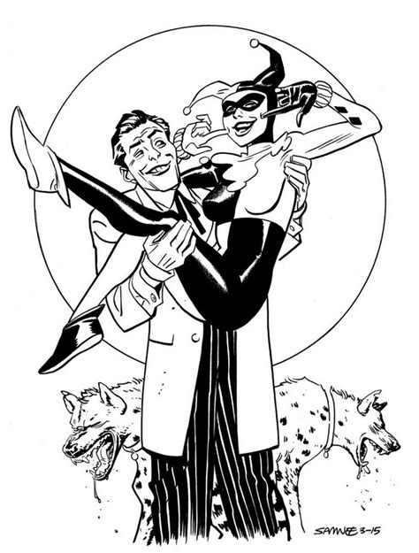 Harley Quinn And Joker Coloring Pages For Adults Divyajananiorg Joker