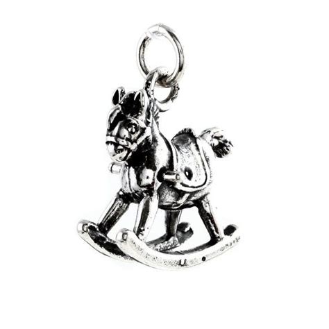 Rocking Horse 925 Sterling Silver 3d Charm Necklace Etsy 925