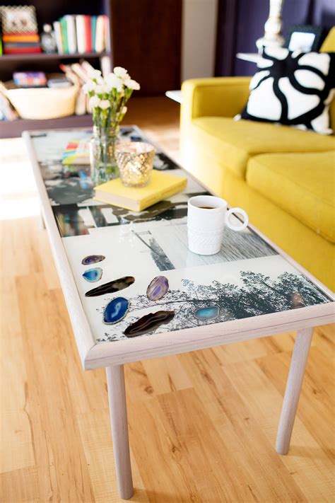 Clear resin epoxy table , live edge epoxy table, custom order epoxy table, office table, dining table acacia wood table, with stand. DIY Epoxy Resin Coffee Table - A Beautiful Mess