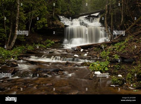 Wagner Falls In Munsing Michigan Stock Photo Alamy