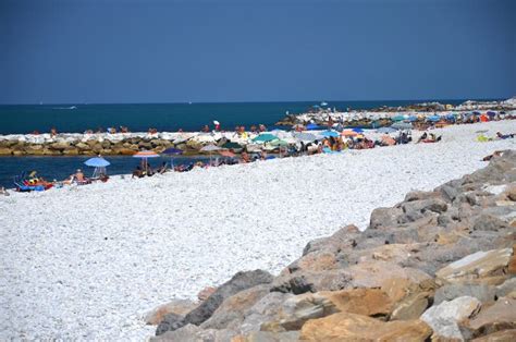 Picturesque View On Beautiful Beach In Marina Di Pisa Italy Stock