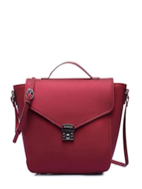 Buy Caprese Burgundy Solid Satchel Handbags For Women 13072192 Myntra