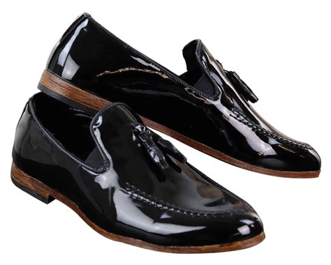 Mens Patent Black Tassel Shoes Buy Online Happy Gentleman