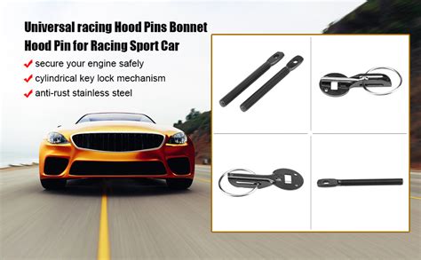 Racing Hood Pins Keenso Universal Bonnet Hood Pins Kit For