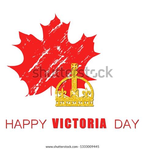 Happy Victoria Day Card Maple Leaf Stock Vector Royalty Free