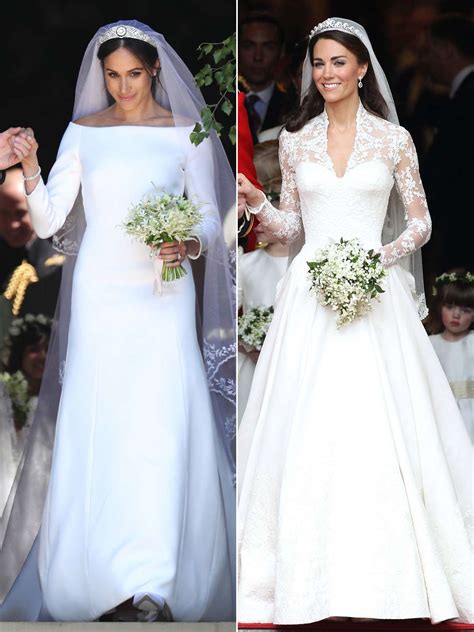 Meghan Markle And Kate Middletons Wedding Gowns Comparison