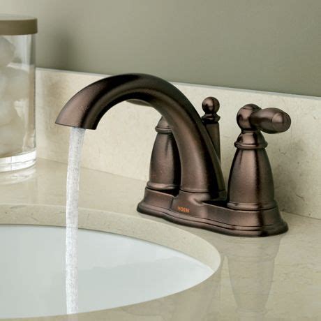 Explore moen's collection of oil rubbed bronze bathroom sink and shower faucets available in several styles including modern, transitional, and bronze bathroom faucets. MOEN Brantford 4 in. Centerset 2-Handle Low-Arc Bathroom ...