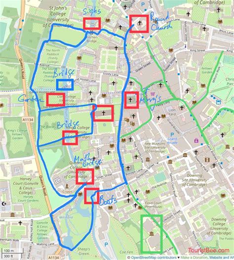 Cambridge England Walking Tour Map Of Cambridge Touristbee