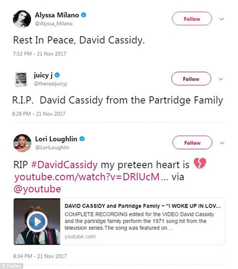 Brian Wilson Marie Osmond Lead Tributes To David Cassidy Daily Mail