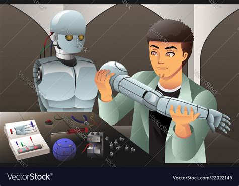 man making a robot royalty free vector image vectorstock
