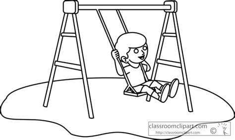 Use these kid playing clipart. Children Clipart- girl_on_a_playground_swing_set_outline ...