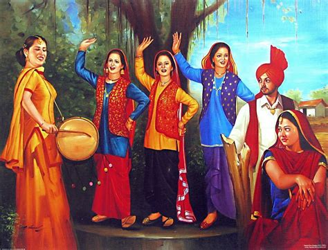 Folk Dancers From Punjab Dancing Drawings Punjabi Culture Punjabi