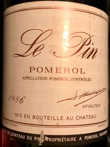 1986 Château Le Pin France Bordeaux Libournais Pomerol Cellartracker