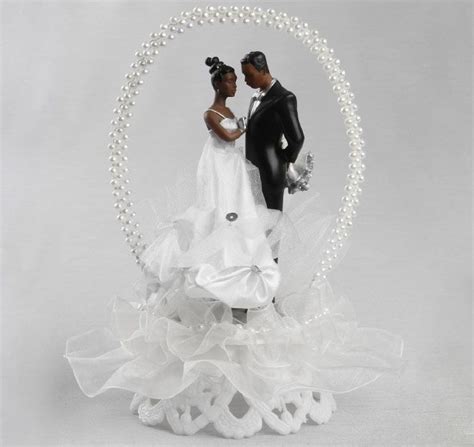 African American Couple Cake Topper Bride Groom Cake Toppers