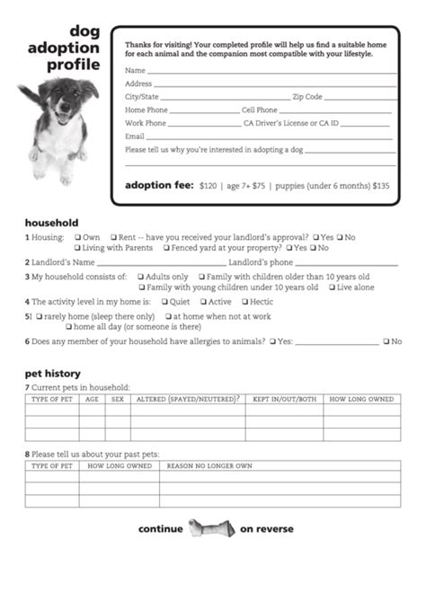 83 Pet Adoption Form Templates Free To Download In Pdf Word And Excel