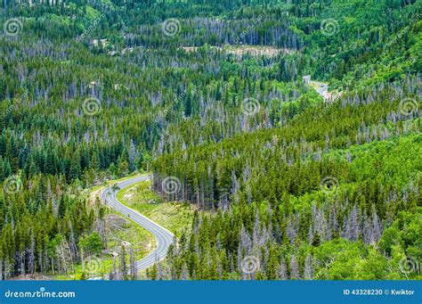 Road Through The Rockies Stock Photo Image Of Mountains 43328230