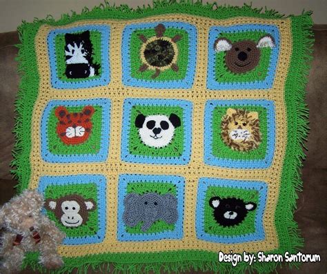 40 Jungle Themed Crochet Baby Blanket Pattern