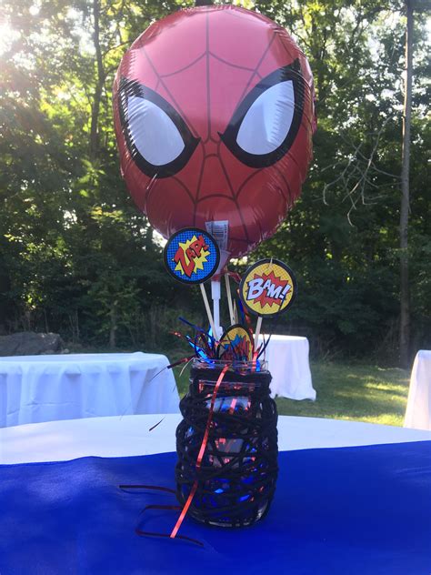 Spider Man Theme Table Center Spiderman Party Decorations Decor