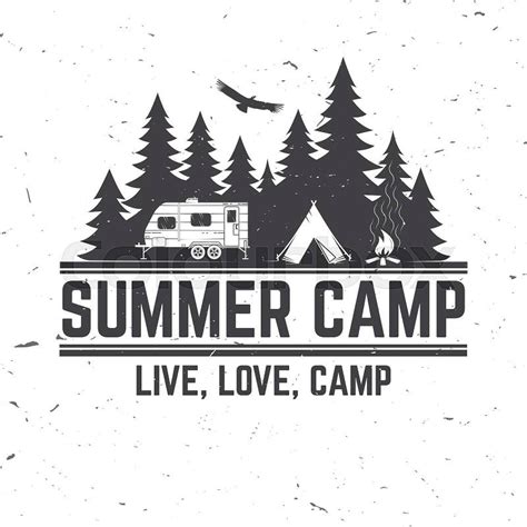 Summer Camp Vector Illustration Concept For Shirt Or Logo Print
