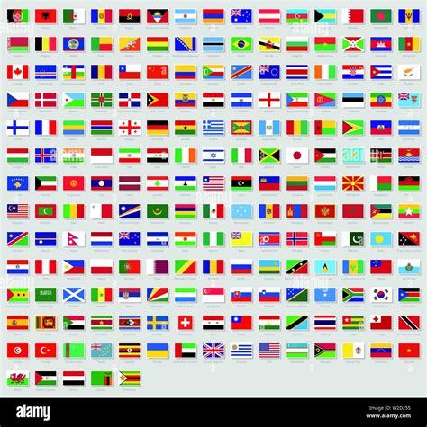 Tutte Le Bandiere Nazionali Di Tutto Il Mondo Gli Adesivi Con I Nomi