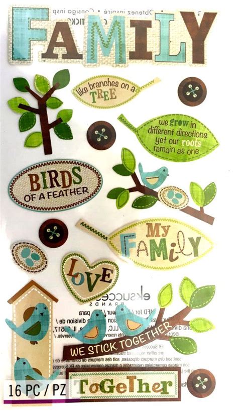 564 x 1158 jpeg 121 кб. 2 Sheets Family Tree Sayings Stickers - Planner - Scrapbooking - Party Favors | Adesivos ...