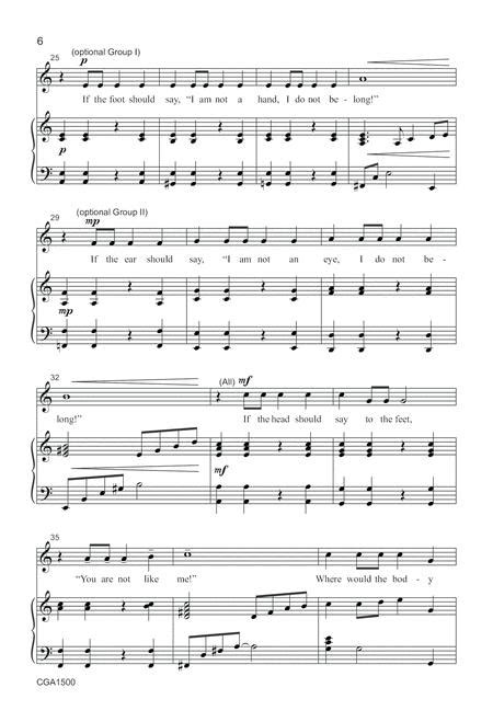 We Are The Body Of Christ By Emily Lund Octavo Sheet Music For Unison
