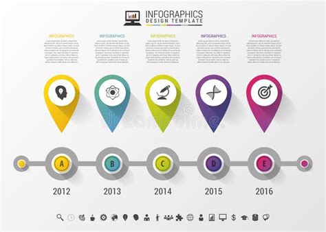 Timeline Infographic With Pointers And Text In Modern Style Vector