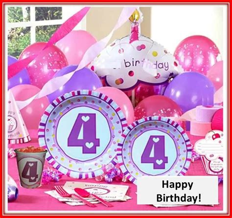 Free Shipping 4th Girl Birthday Party Supplies Birthday Party