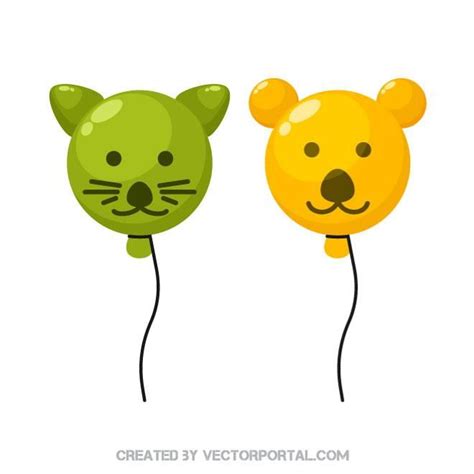 Download Balloons with animal faces vector image | Animal faces, Animals, Balloons