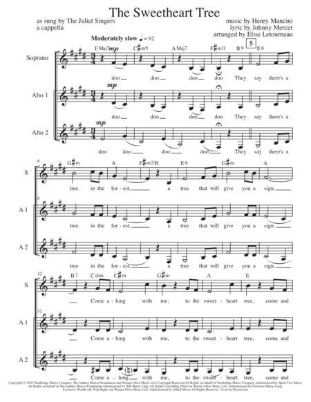 The Sweetheart Tree By Henry Mancini Digital Sheet Music For Octavo Download And Print A0